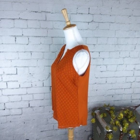 Stitch Fix Market & Spruce Textured Dot Tank Top In Pumpkin Size Small - Picture 3 of 7